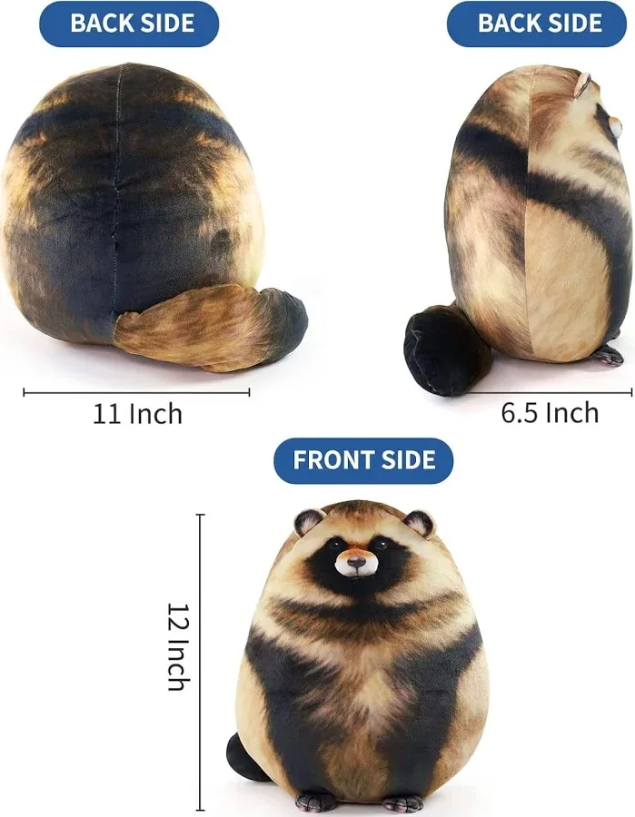 10 Inch Raccoon Stuffed Animal Cute Plushies for Girls Soft Plush Pillow - 3