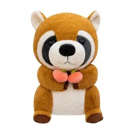 15.7in Realistic Raccoon Plush Toy, Soft Stuffed Animal Wildlife Figure, Cute Forest Creature Hugging Pillow for Bedroom Decor, Unique Birthday
