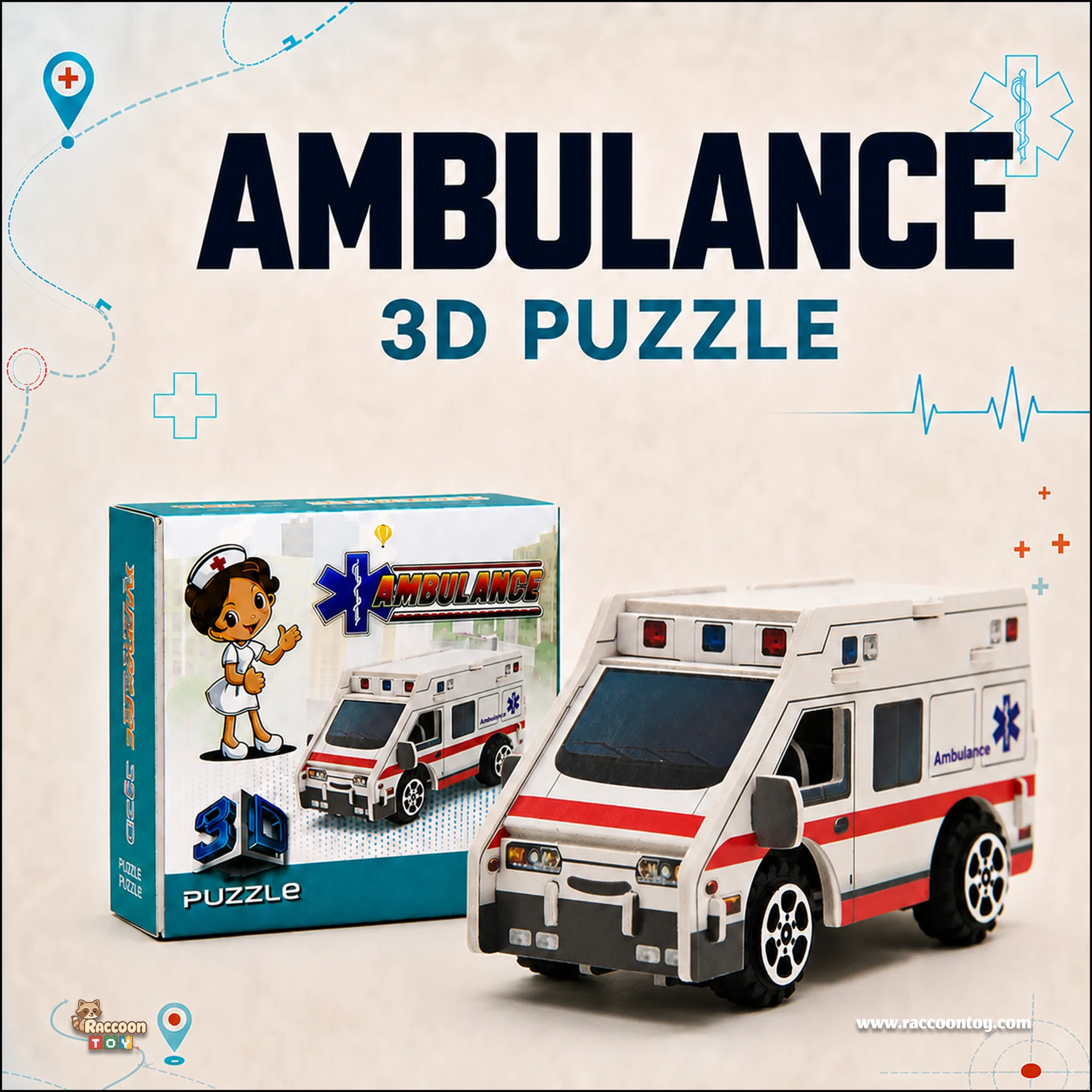 Ambulance 3D Puzzle - Rescue Edition