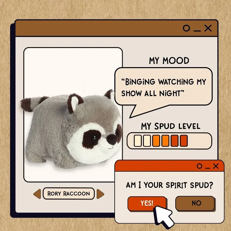 Aurora Spudsters Rory Raccoon Plush - 6