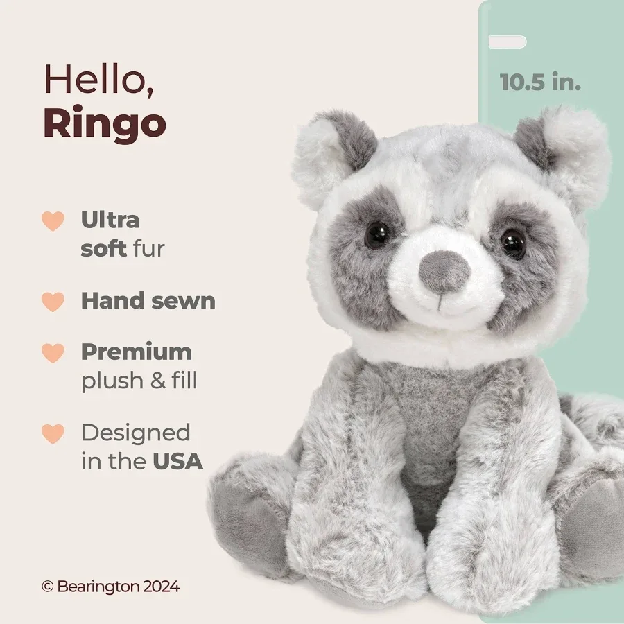 Bearington Collection Ringo Plush Raccoon Stuffed Animal - 2