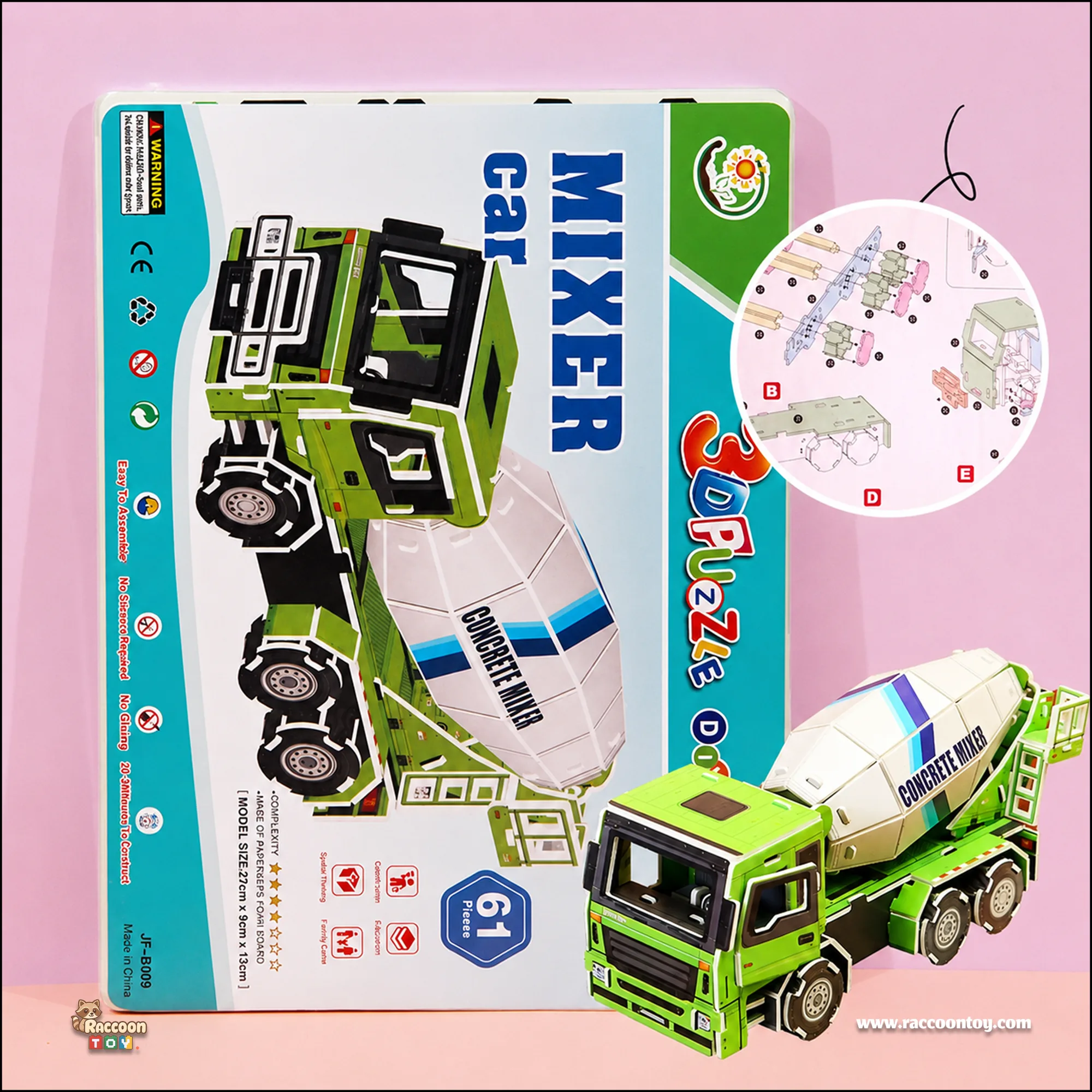 Concrete Mixer Truck 3D Puzzle - 2