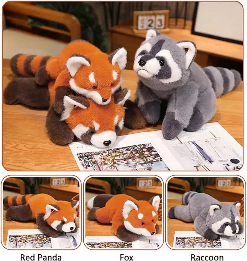 Raccoon Weighted Stuffed Animals, 11.81 Inch Raccoon Plush Toy Doll, Stuffed Raccoon Plush Pillow Cute Weighted Raccoon Plushies Toys for Birthday - 5