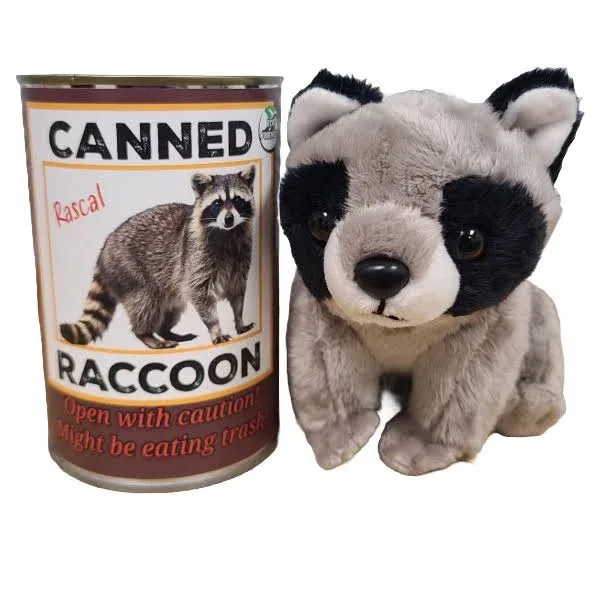 Rascal The Canned Raccoon Stuffed Animal