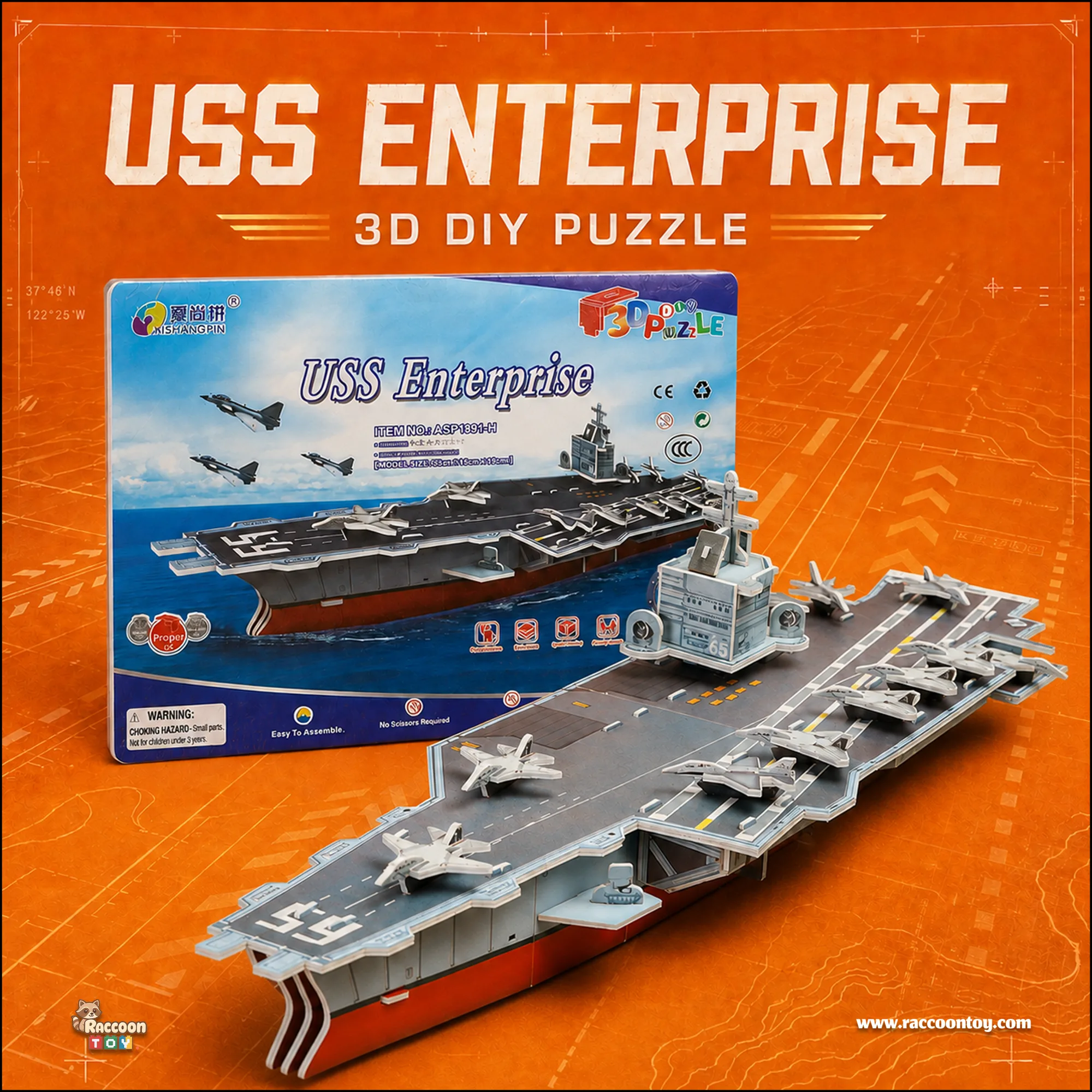 USS Enterprise War Ship 3D Puzzle