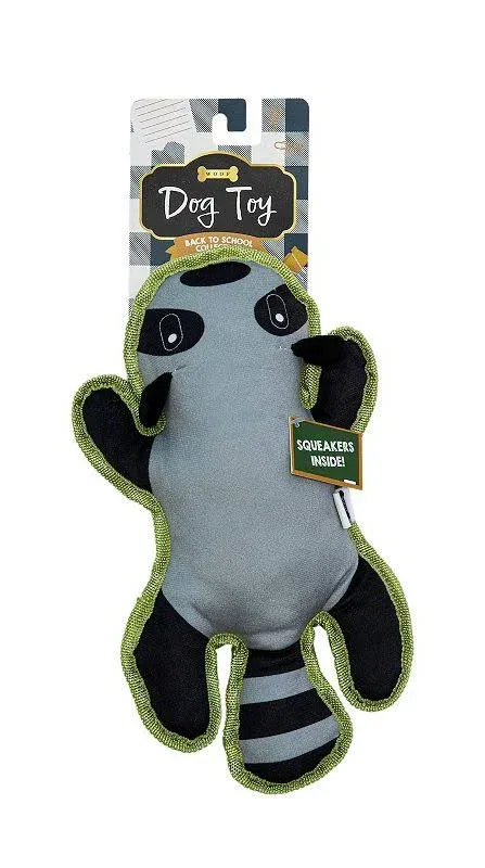WOOF Oxford Raccoon Squeaky Plush Pet Toy